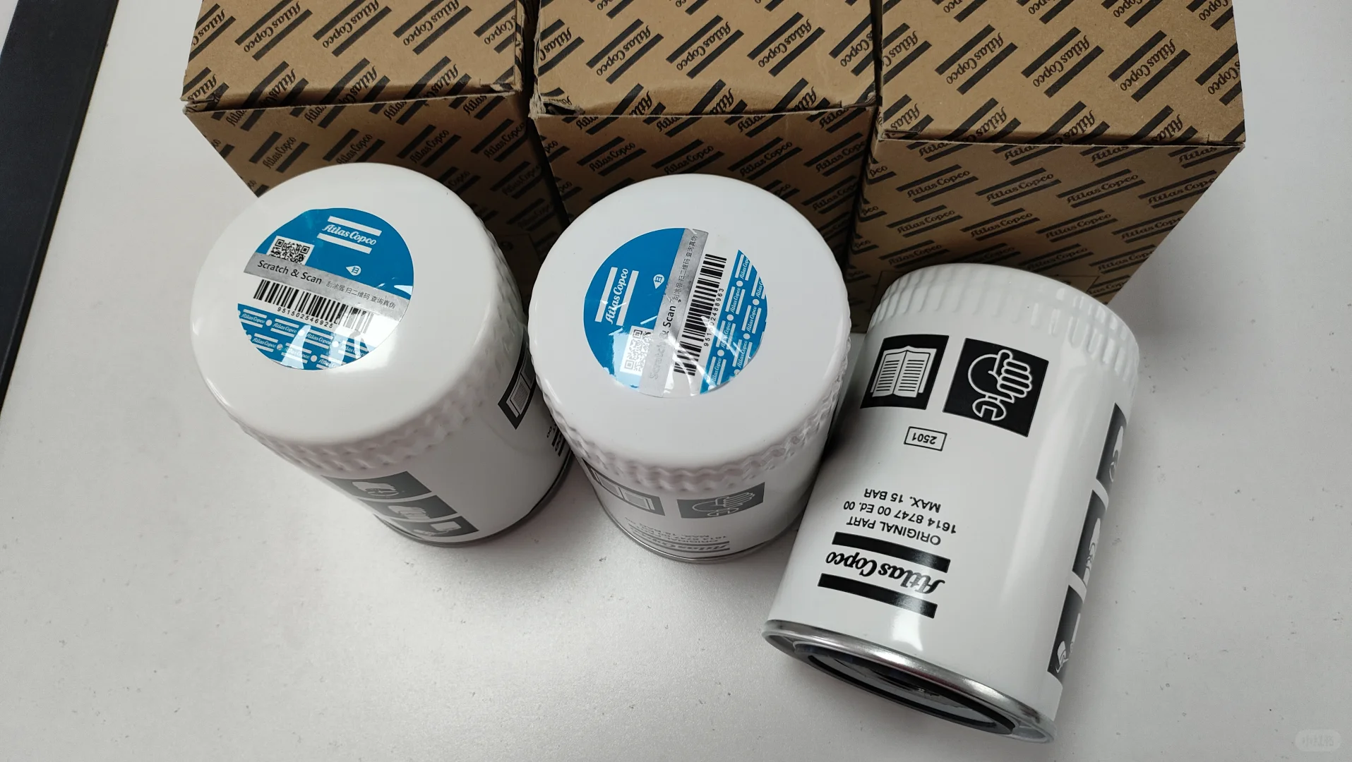 换了这款油滤，空压机噪音小了