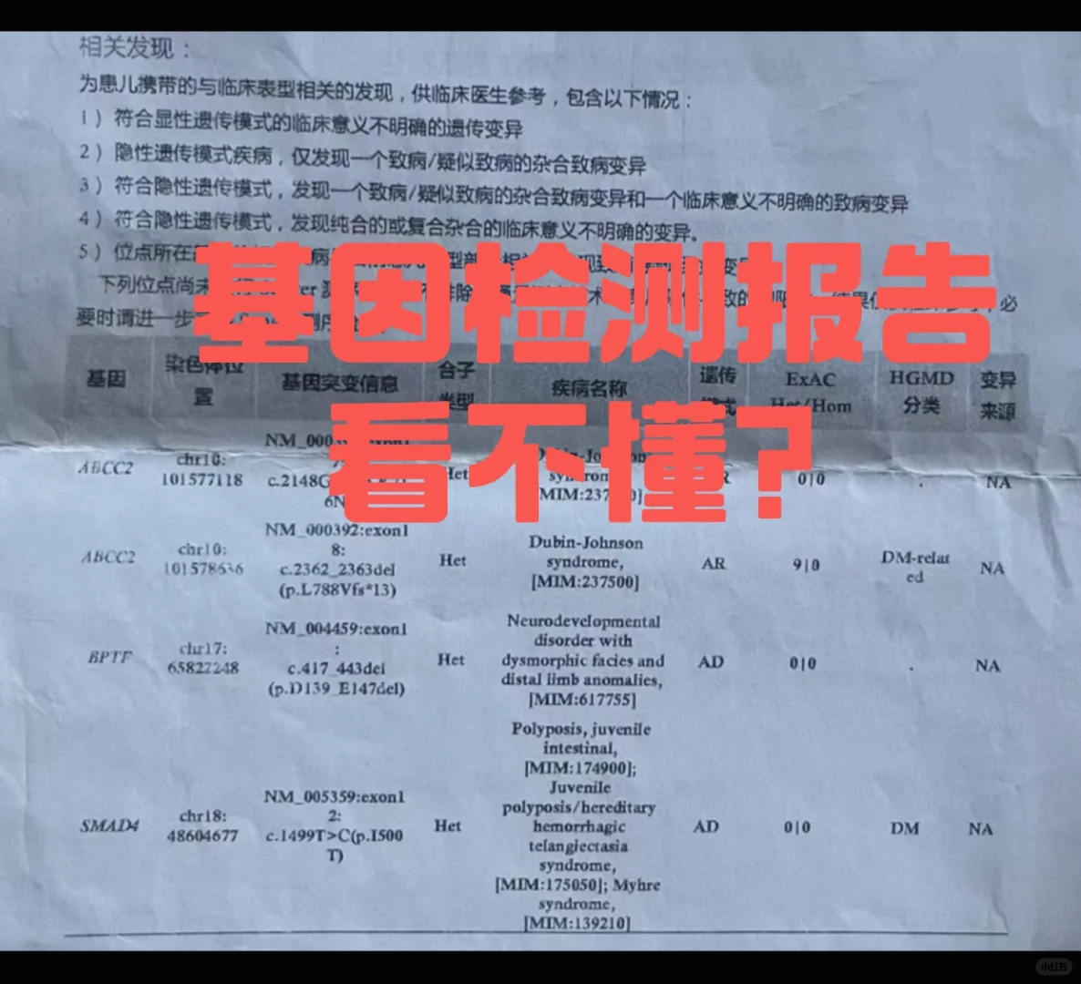 基因检测报告，看不懂怎么办？