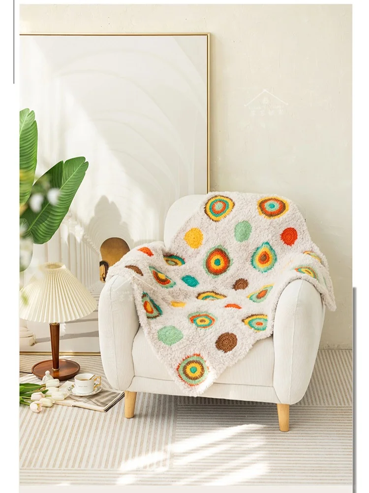 给秋天来点色彩～?孟菲斯圆点毯|附图解