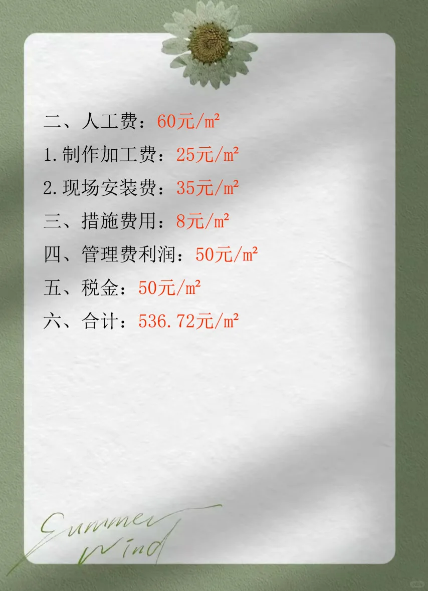 65系列断桥铝合金窗成本明细