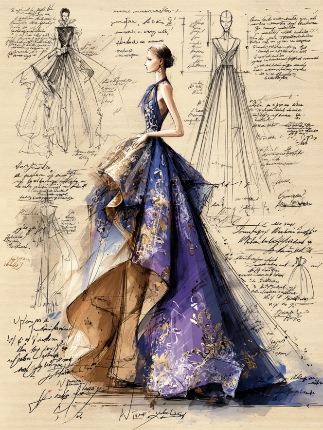 Midjourmey-服装线稿设计（附参考指令）