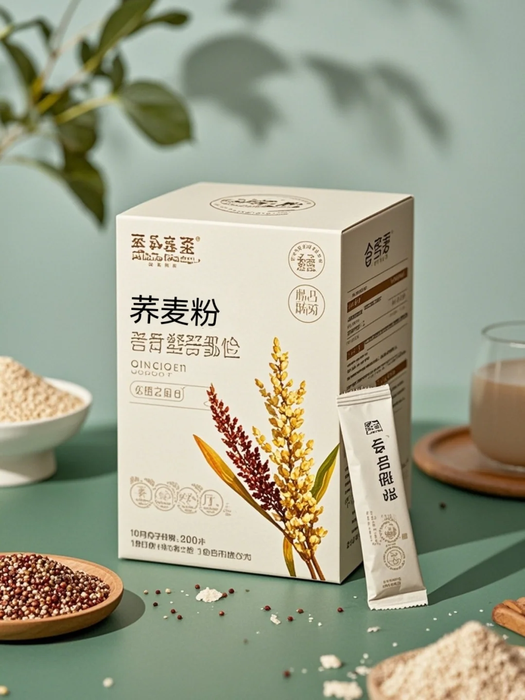 荞麦粉包装设计、简约高级感