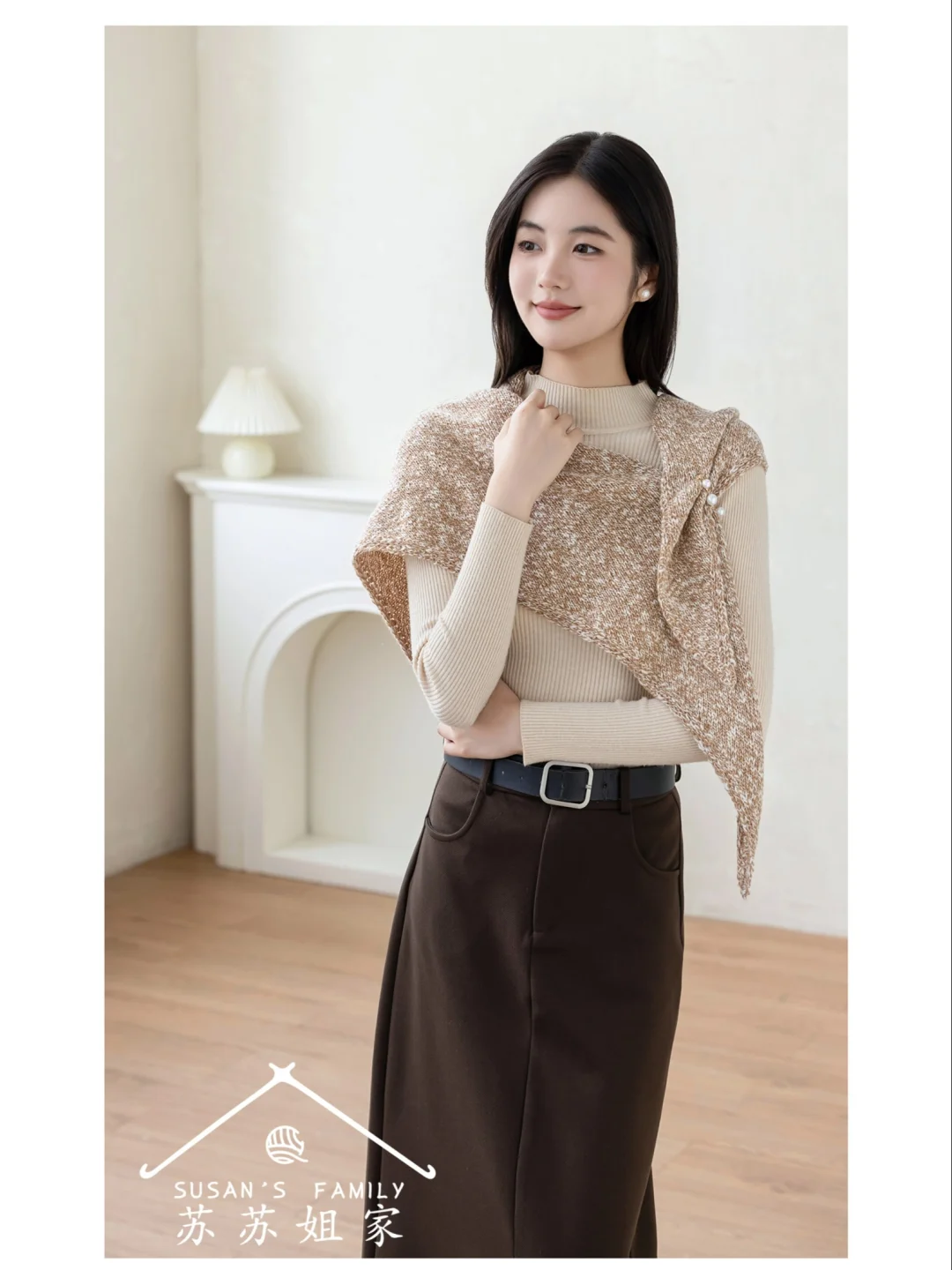 高级感拉满！?法式三角巾披肩图解分享