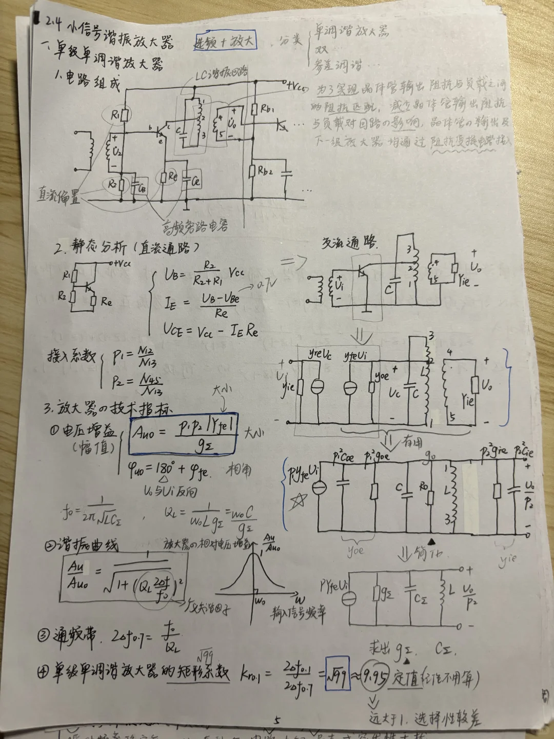 高频/通信电子线路1-4章手写笔记