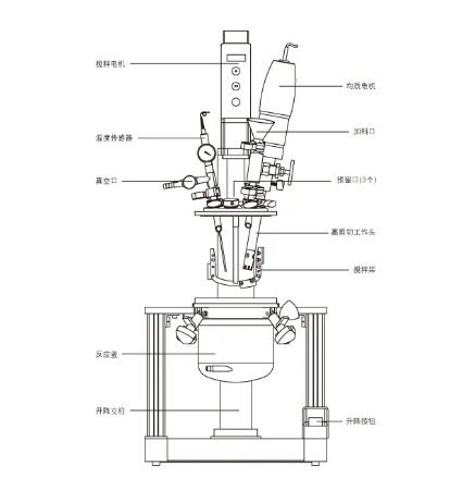 真空均质乳化机实验室不锈钢反应釜恒温制冷