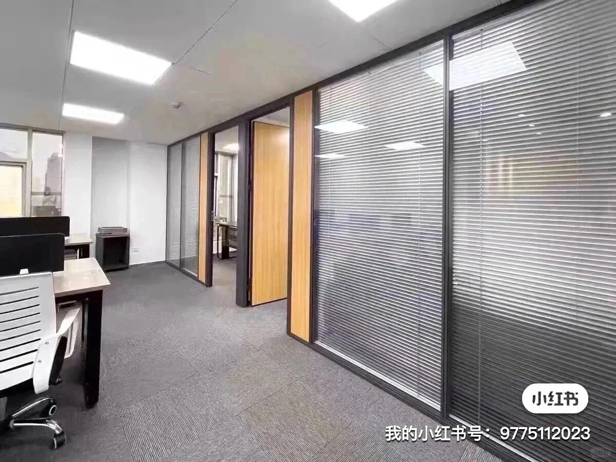 办公室玻璃隔断铝合金双玻百叶单玻磨砂玻璃