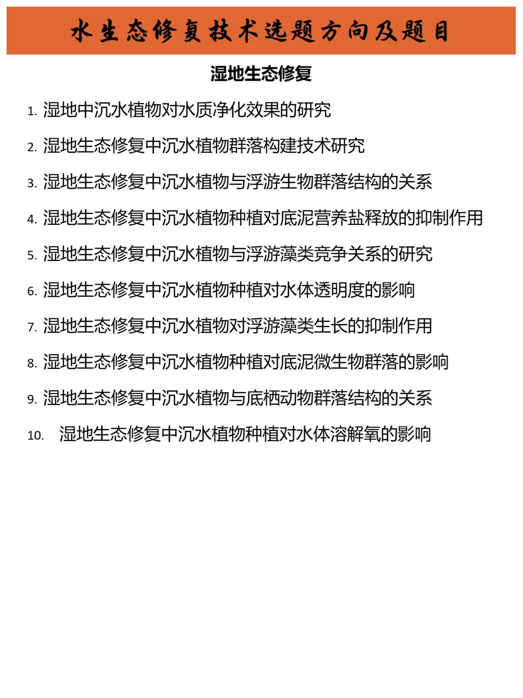 拜托拜托,请水生态修复技术的同学看到