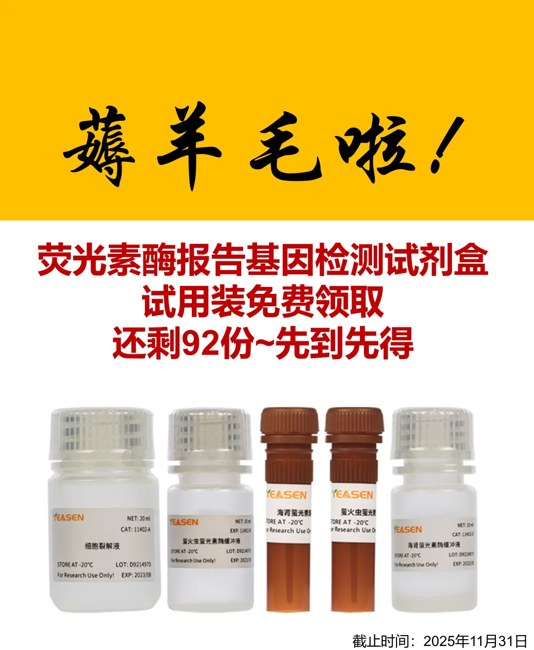 荧光素酶报告基因检测试剂盒试用装免费领取
