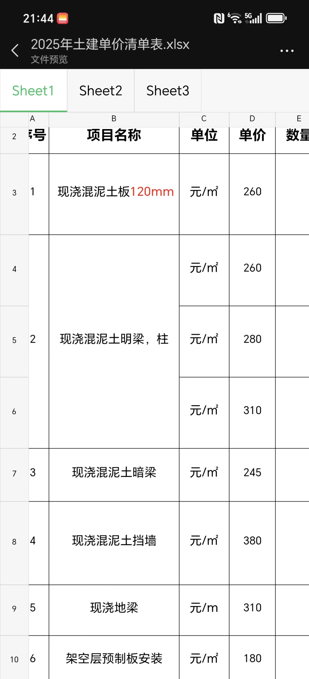 土建价格怎么样？