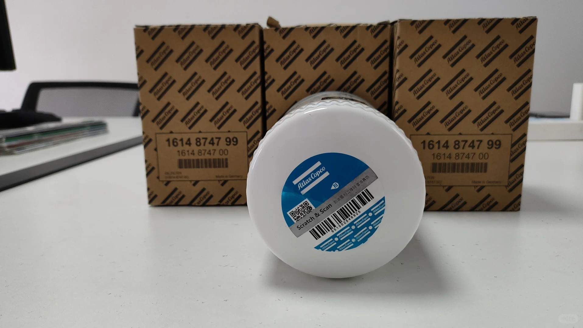 换了这款油滤，空压机噪音小了