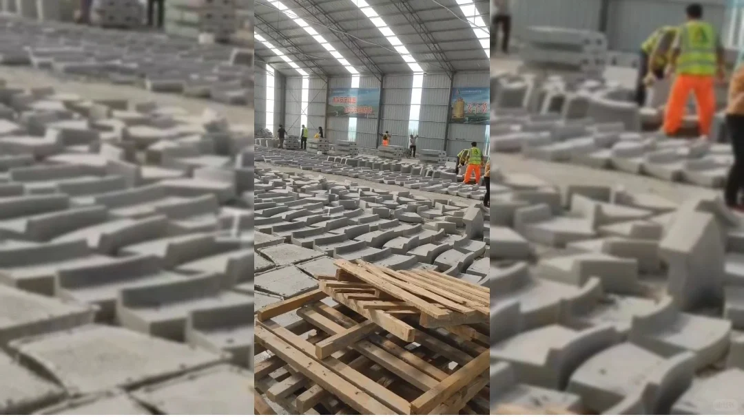 妙工通用型混凝土预制块布料机械生产线设备