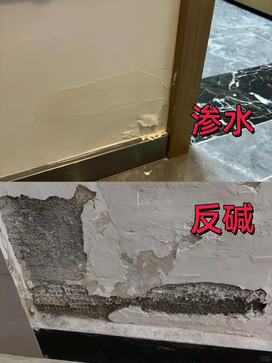 记好了❗反碱和渗水是两种情况