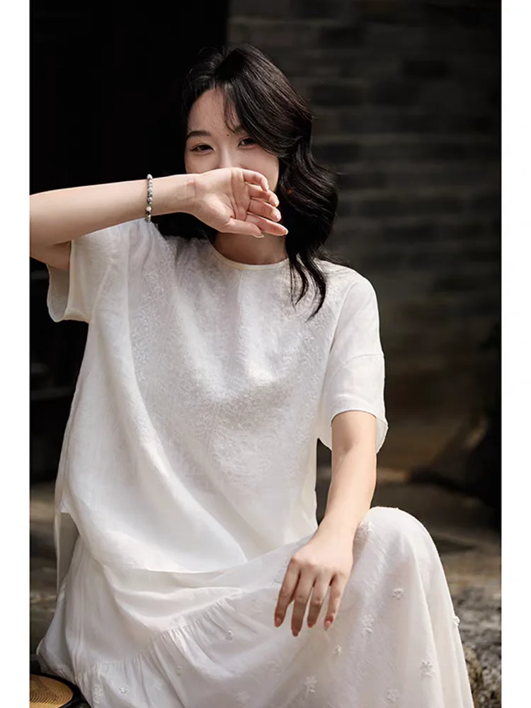 前短后长后系扣半袖上衣【附裁剪图】