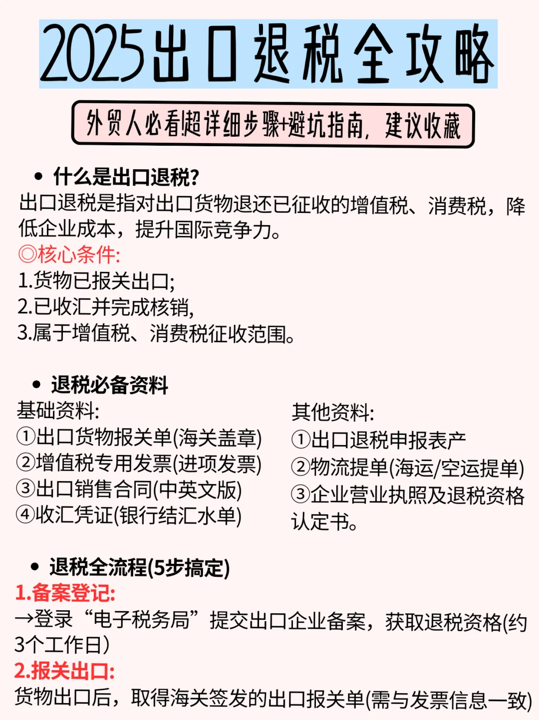 2025外贸出口退税申请全套操作流程