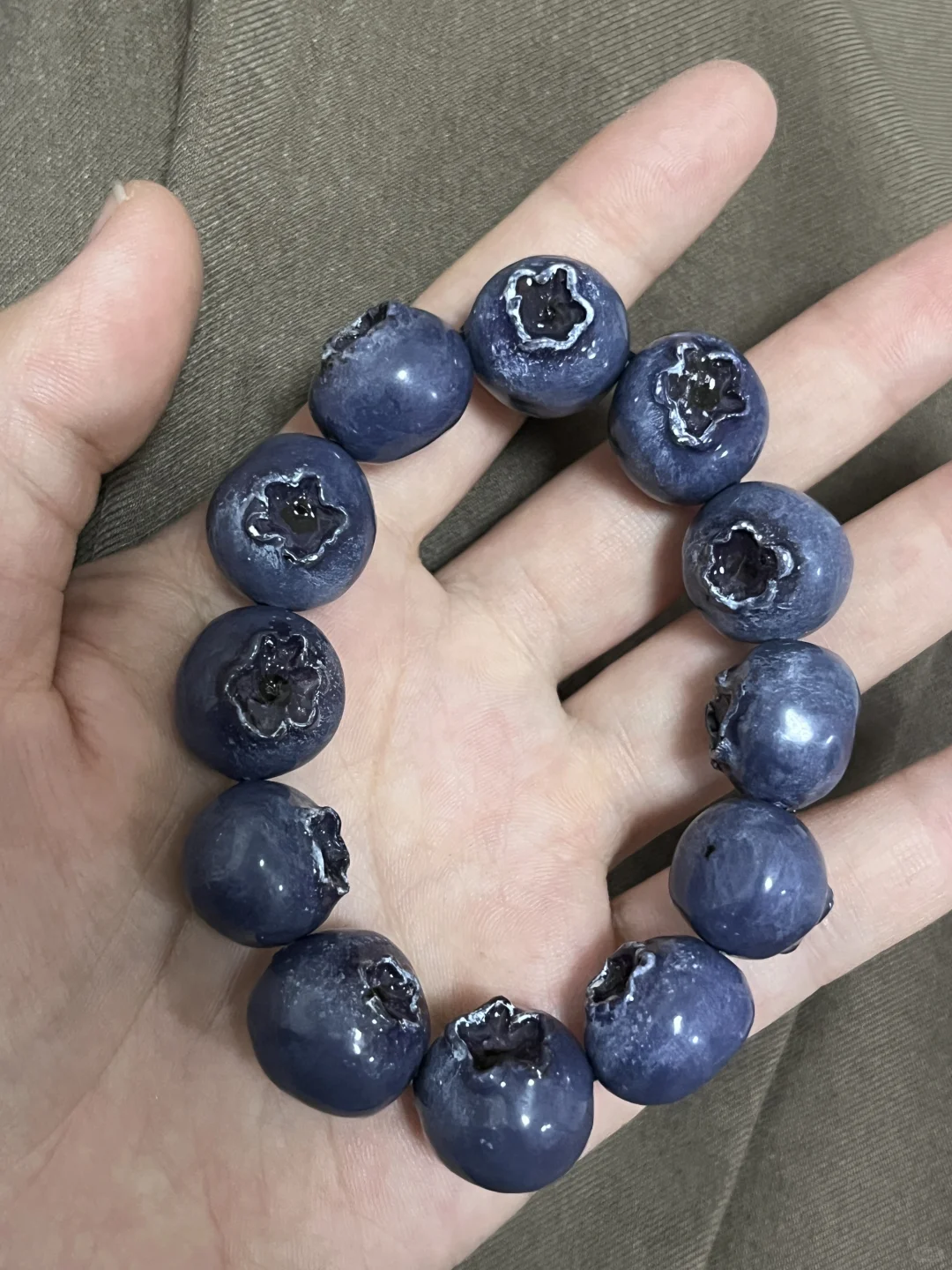 粘土蓝莓手串成品