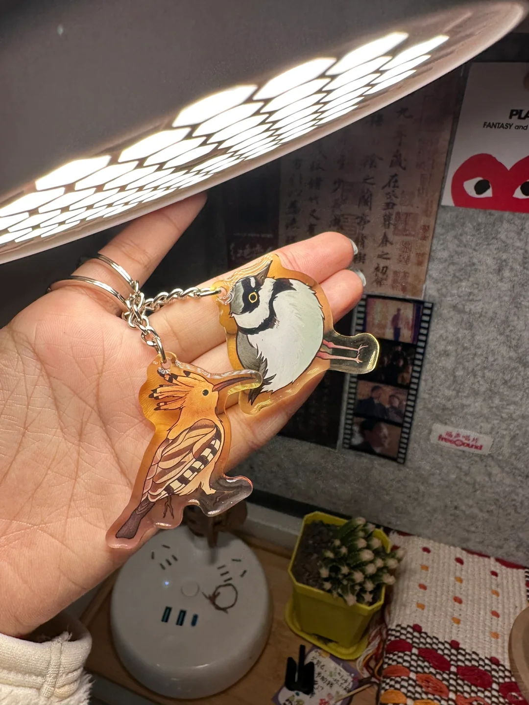 把我画的小鸟做成了挂件✌️✌️