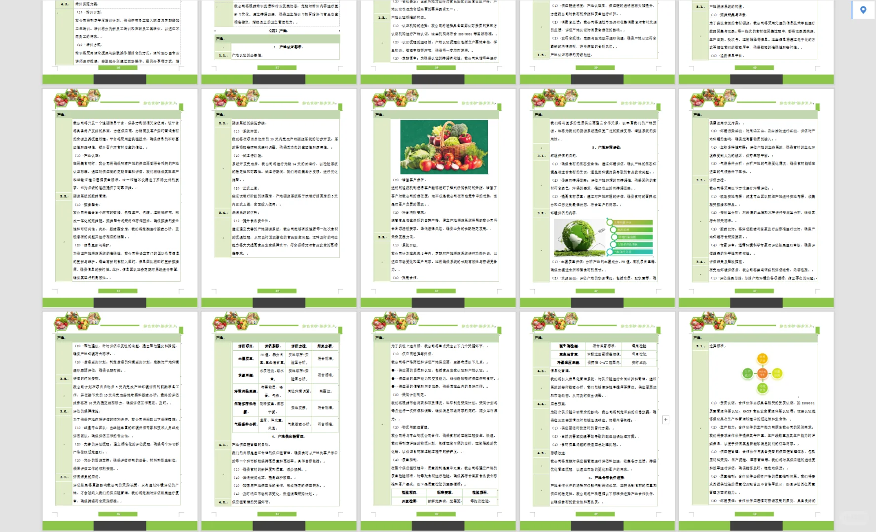 食材类标书方案