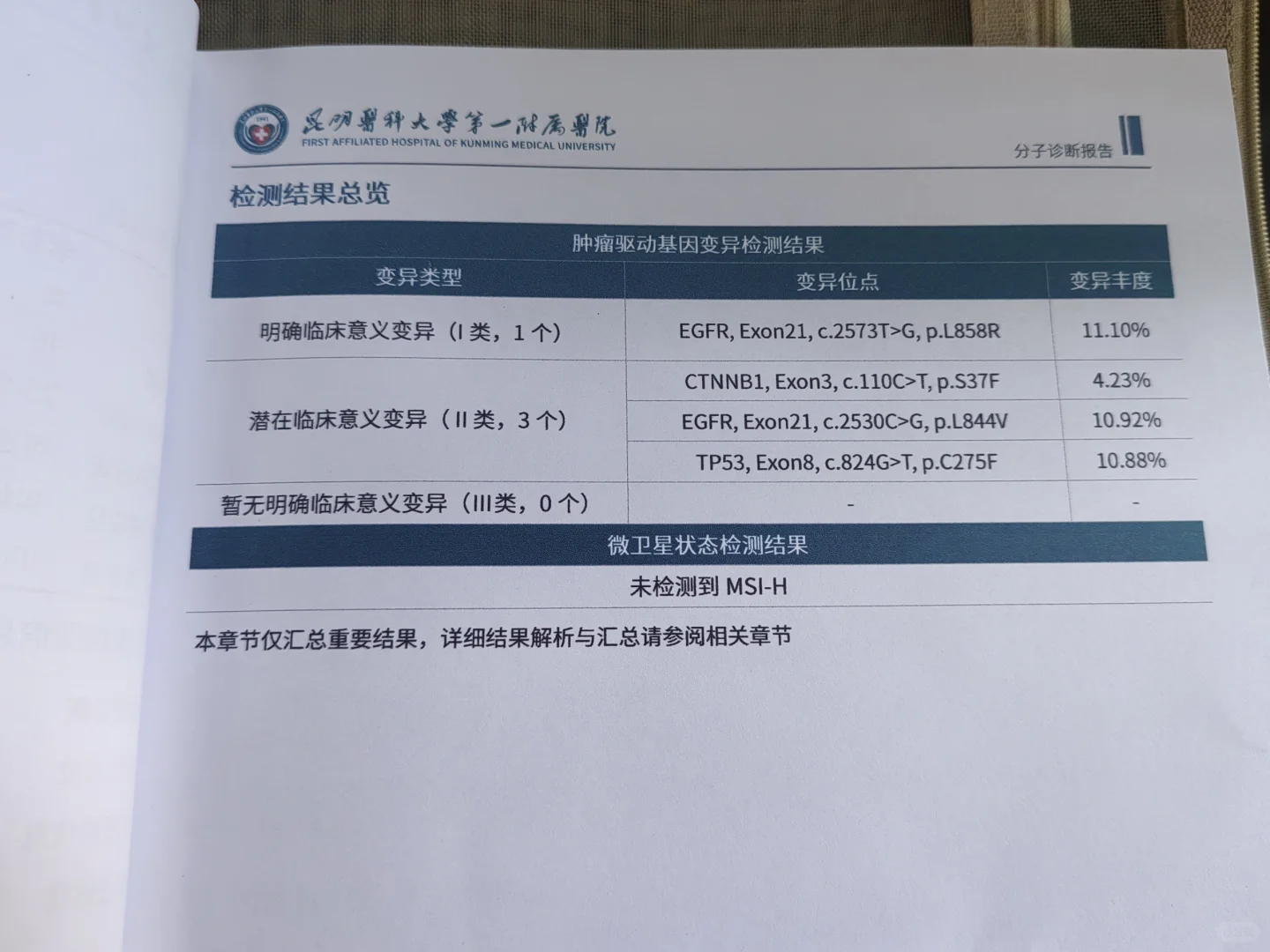 基因检测结果出来了