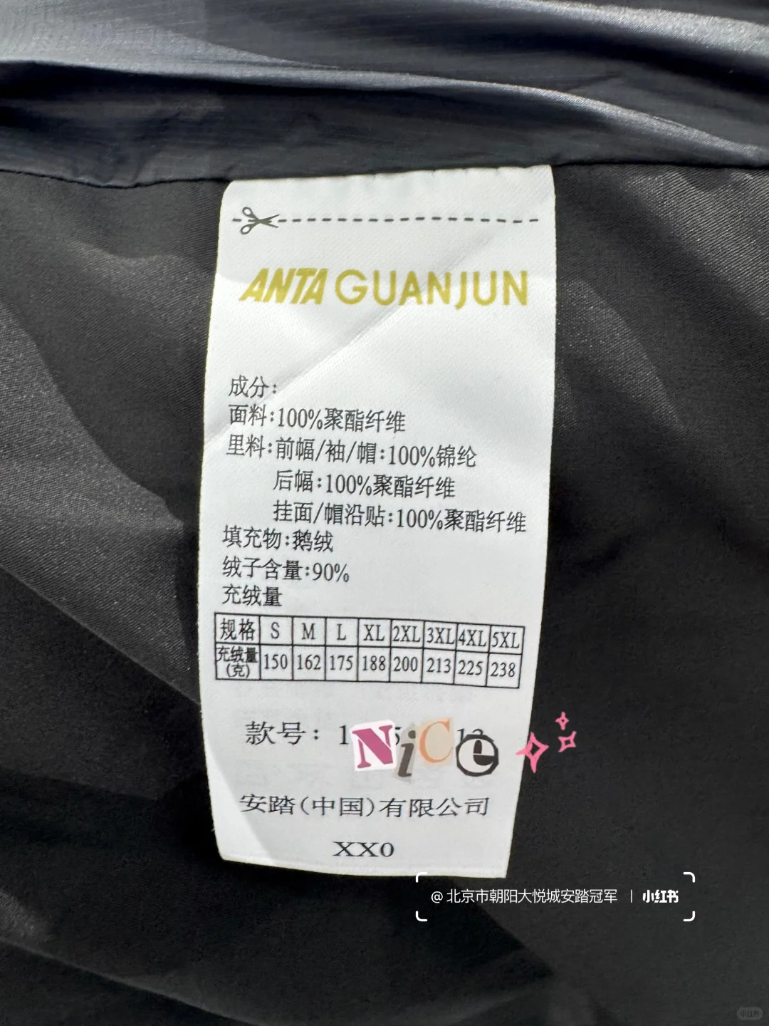 安踏冠军小白鹅绒服，冬天穿太顶了