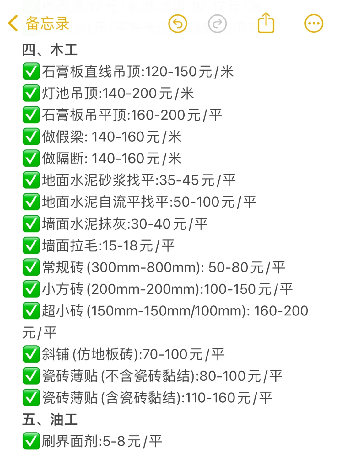 旧房翻新预算清单来了！