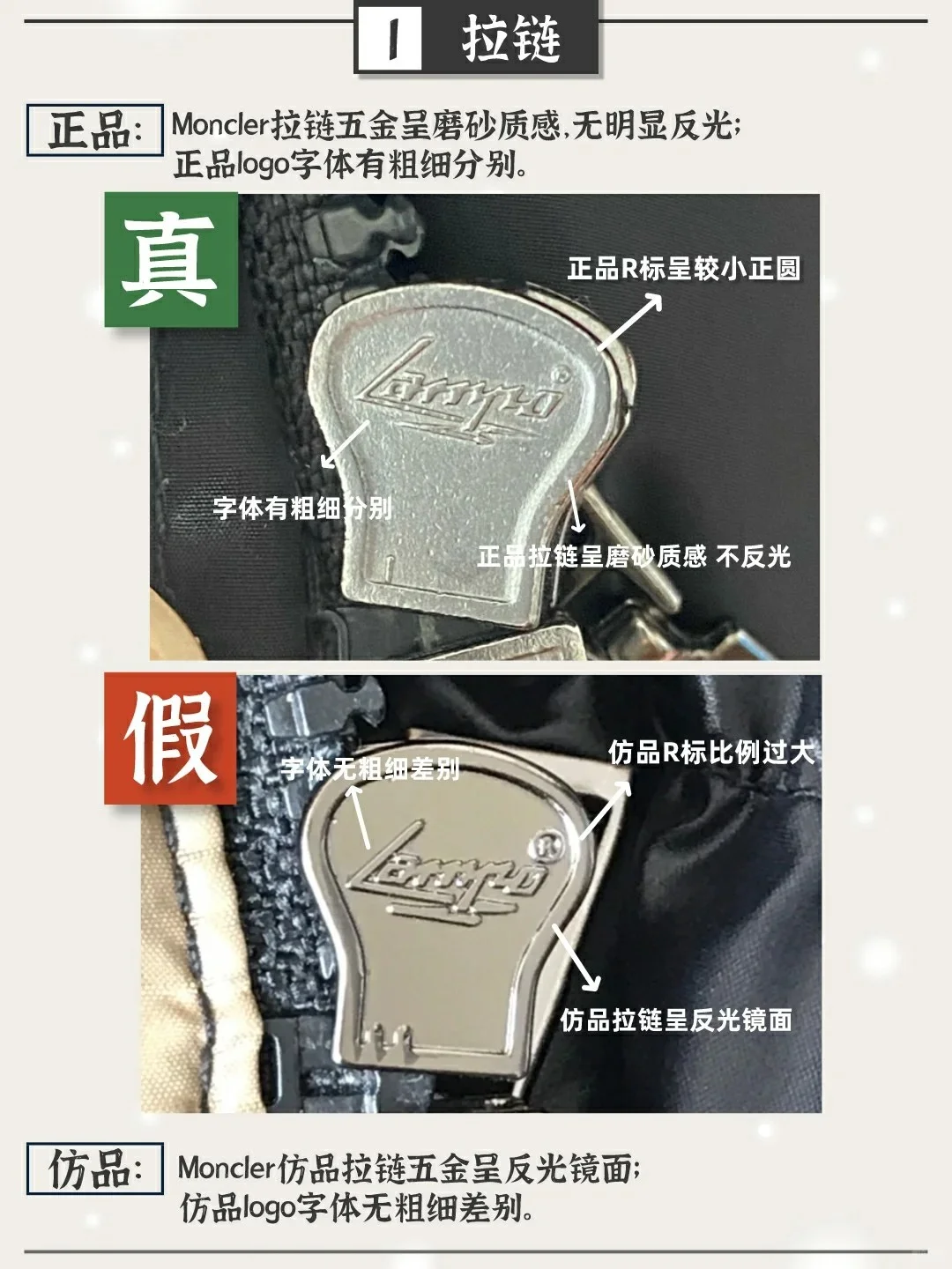 Moncler鉴假必看！这些细节教你摆脱假货