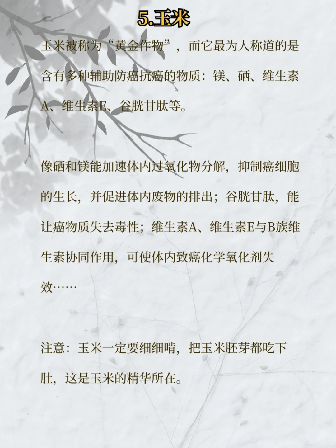 五大健康“好谷物”