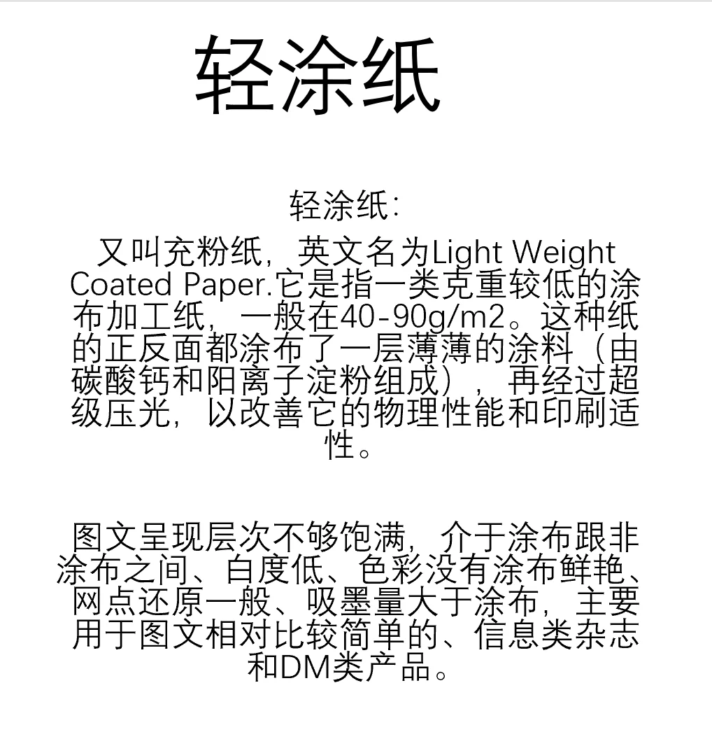 出版物常用纸张分类、特性及图文呈现效果