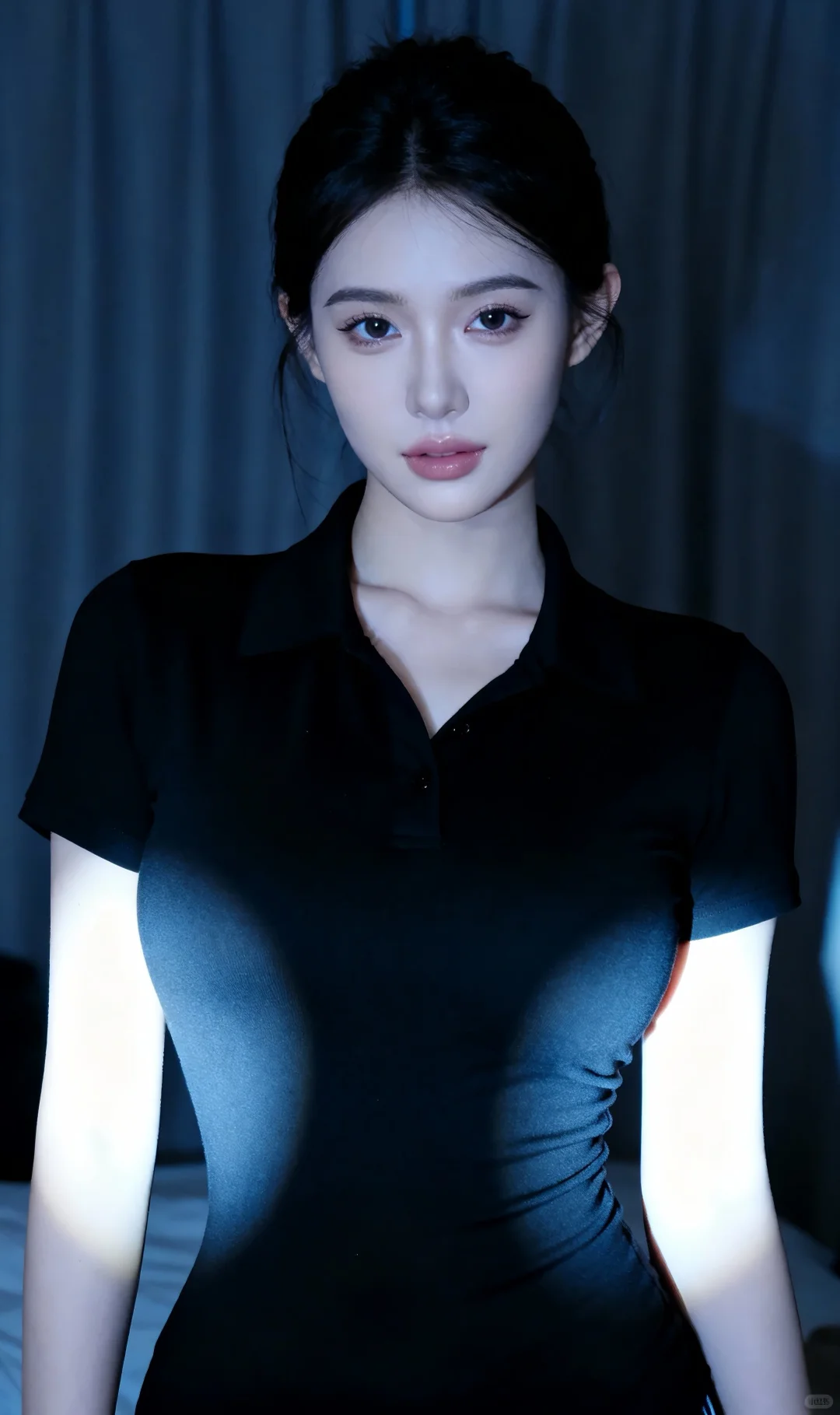 黑色Polo裙的冷艳高级感，在家拍大片的秘密