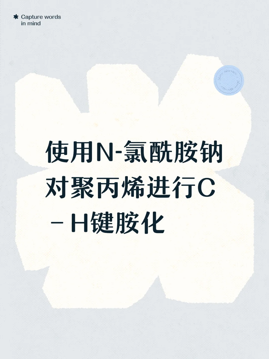 使用N-氯酰胺钠对聚丙烯进行C–H键胺化