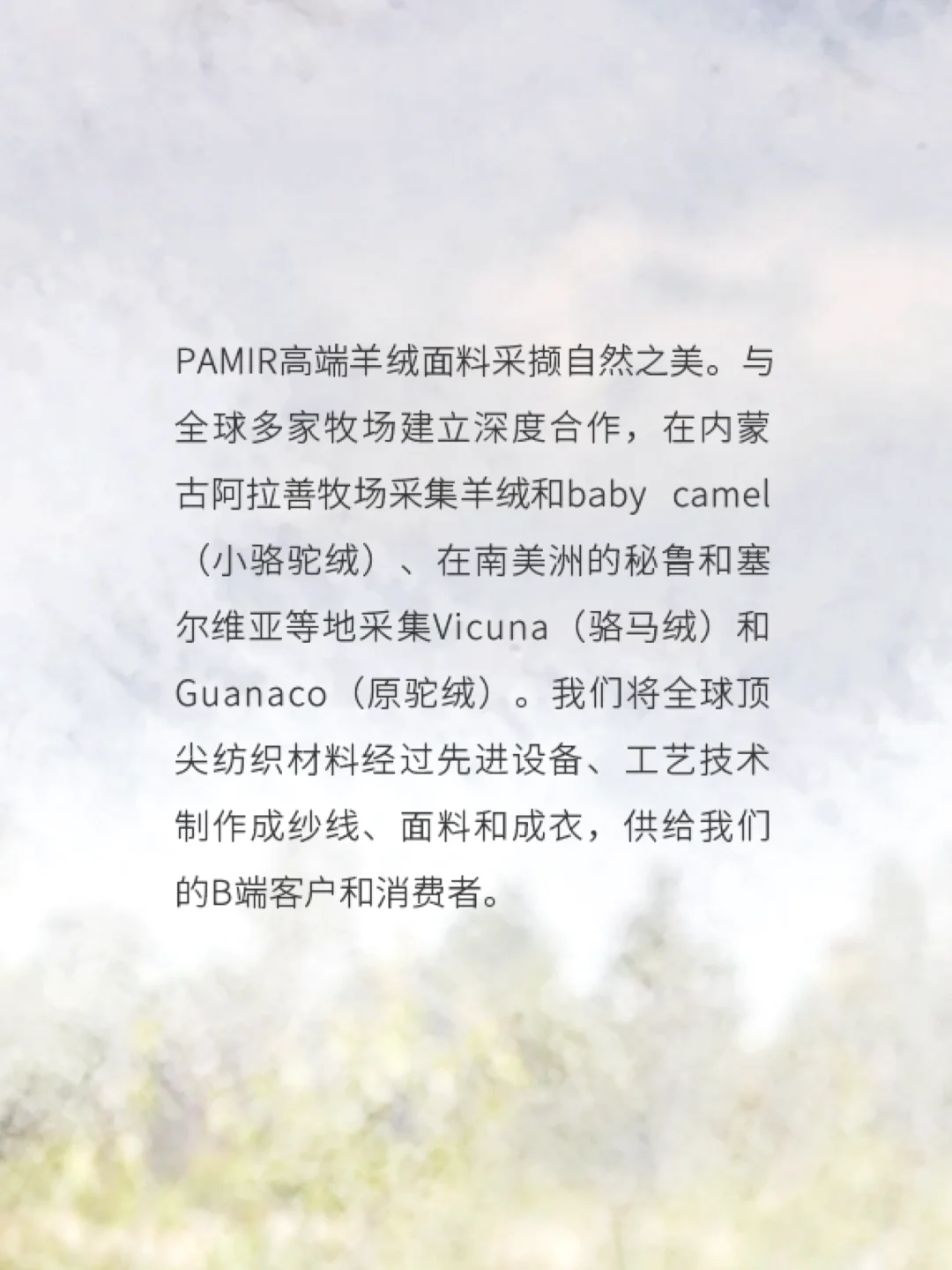 每天了解一个品牌｜PAMIR高端羊绒纱线面料