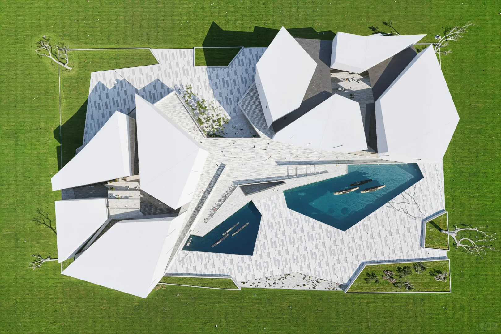 几何与自然的白调协奏｜‘折纸’艺术中的建筑