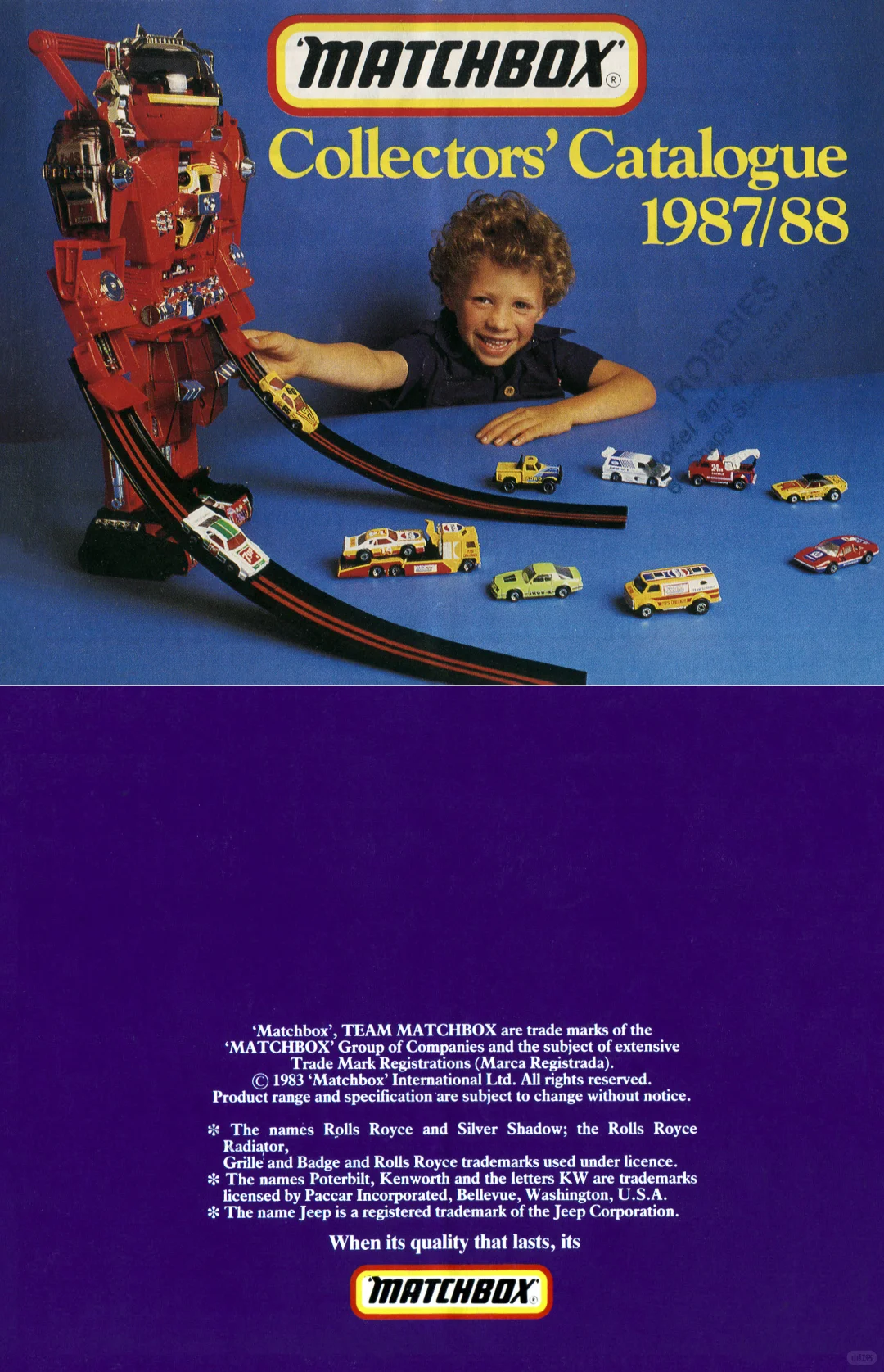 2刀的快乐，火柴盒1987/88年收藏者产品目录