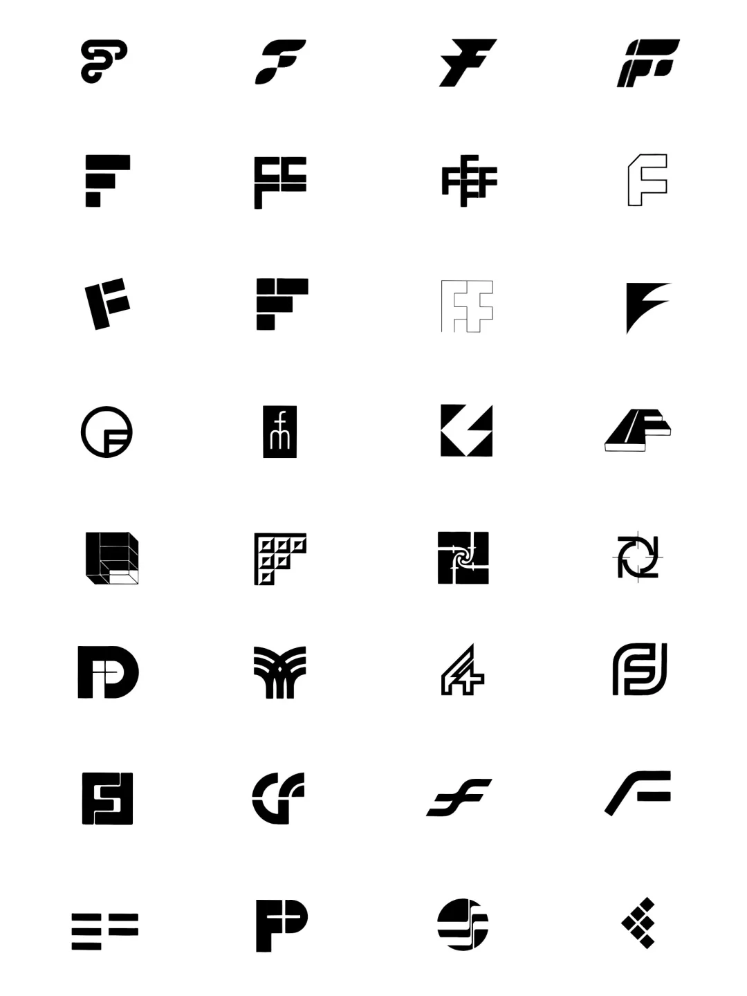124个字母F的logo设计合集，纯分享，纯logo