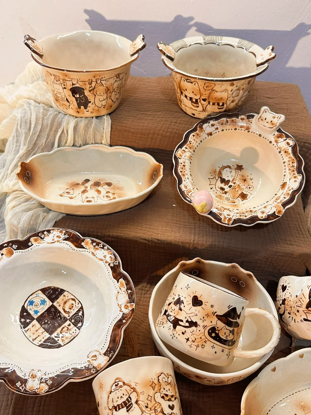 小猫餐具颜值? 属于秋天的餐具?.