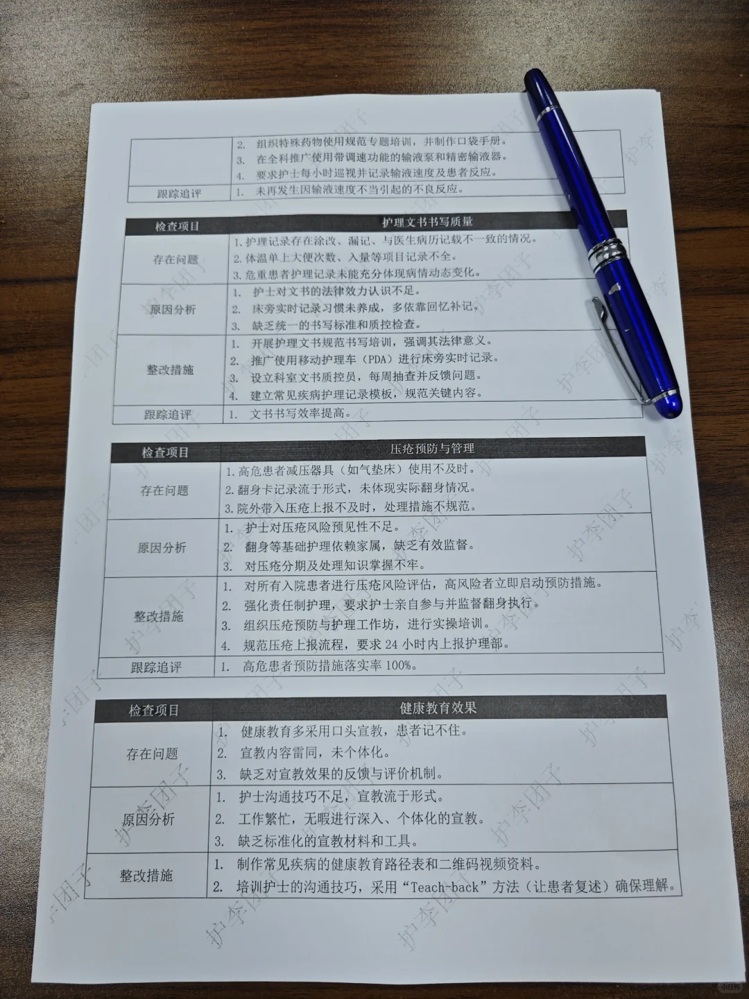 护士长悄悄给的，最新护理质量持续改进计划