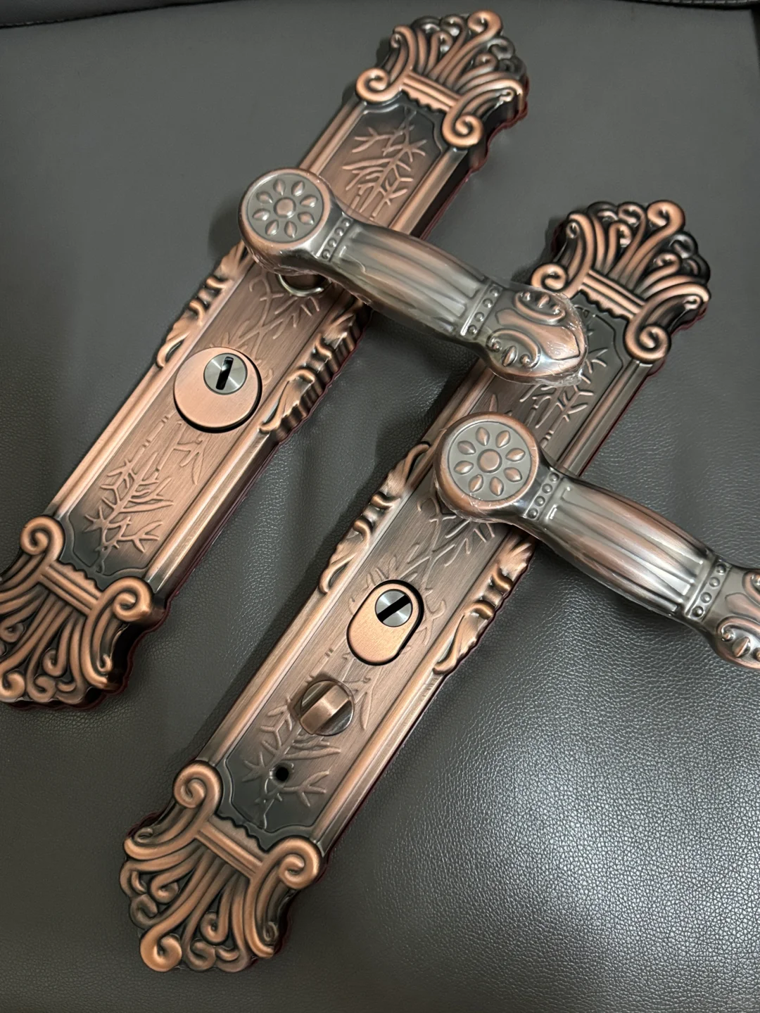 新款防盗门机械锁，红古铜大门锁，锁体锁芯