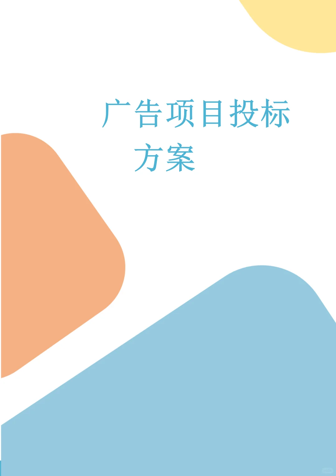 广告项目投标方案
