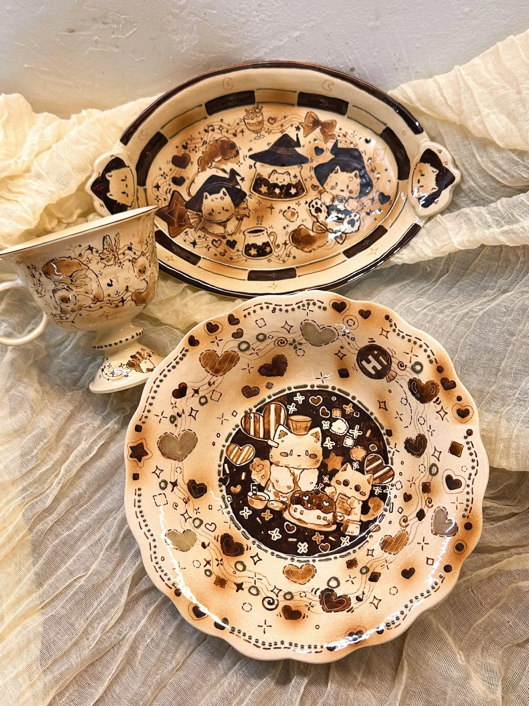 小猫餐具颜值? 属于秋天的餐具?.