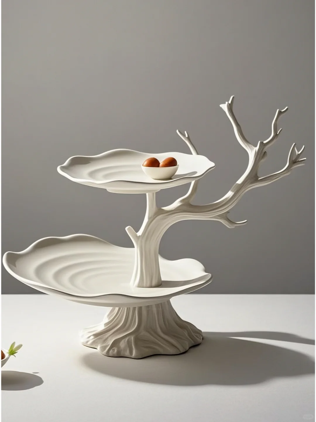 AI生活创意04/999：树韵陶艺果盘