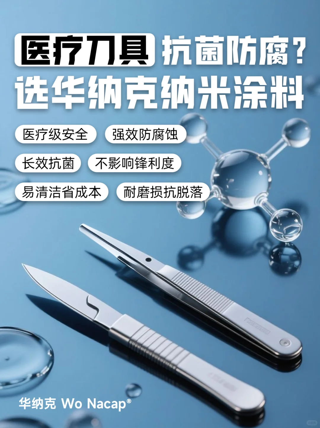 医疗刀具抗菌防腐?选华纳克纳米涂料