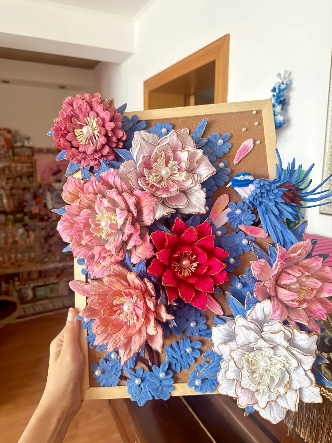 扭扭棒牡丹立体画完工～???