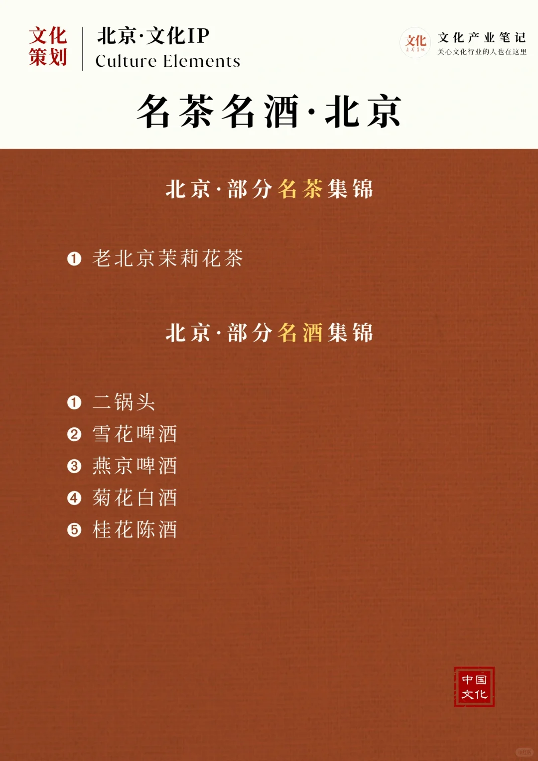 北京市文化旅游资源·文化内容策划IP集锦