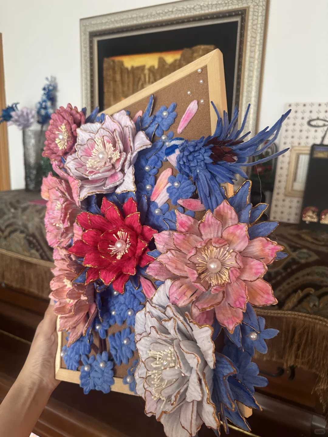 扭扭棒牡丹立体画完工～???