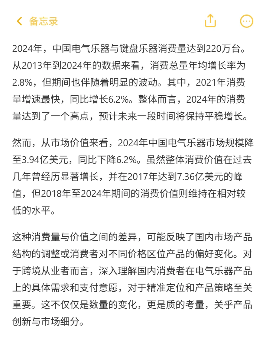 中国乐器年产1400万！出口1200万，