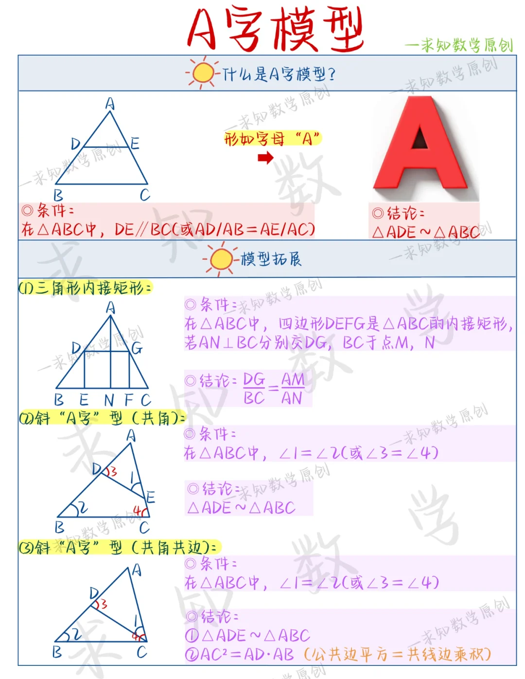 初中数学几何模型——A字模型，必须掌握！