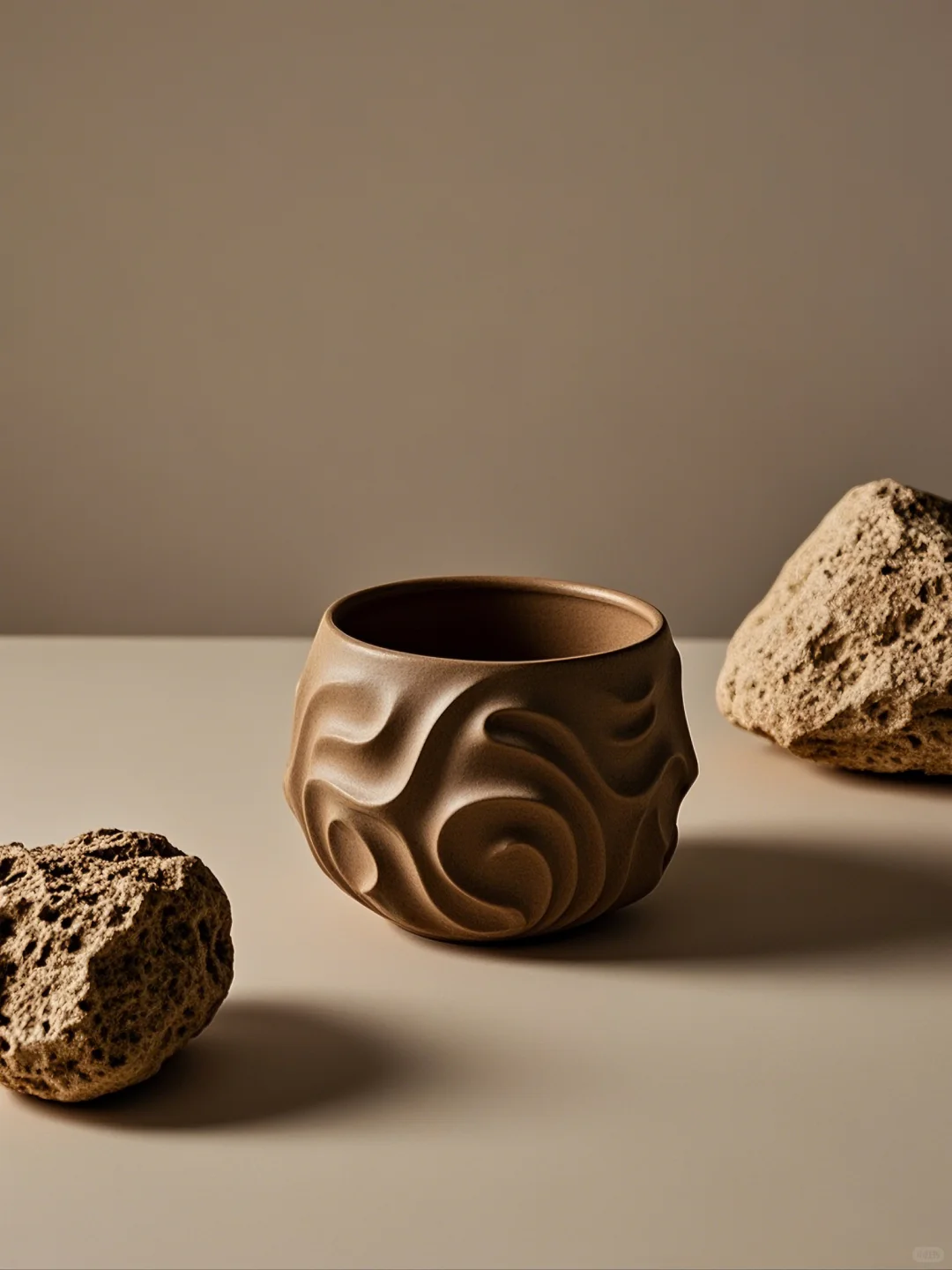 哑光粗陶的治愈力量，每天摸鱼都在杯子肌理