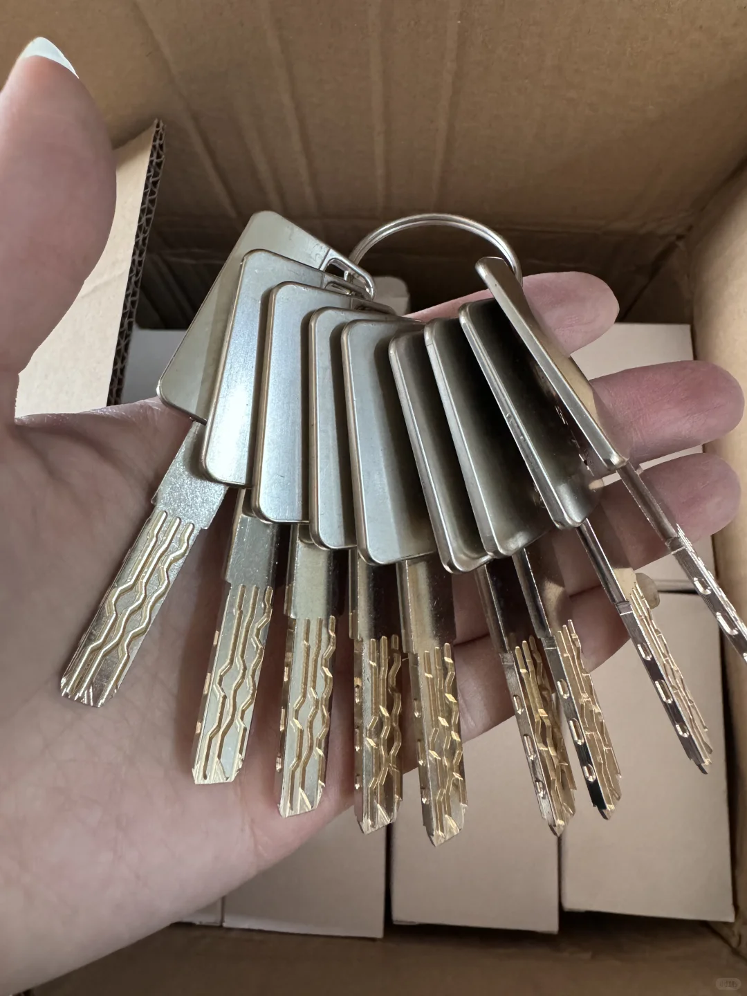 三维多轨道防盗门锁心，纯铜加不锈钢横梁