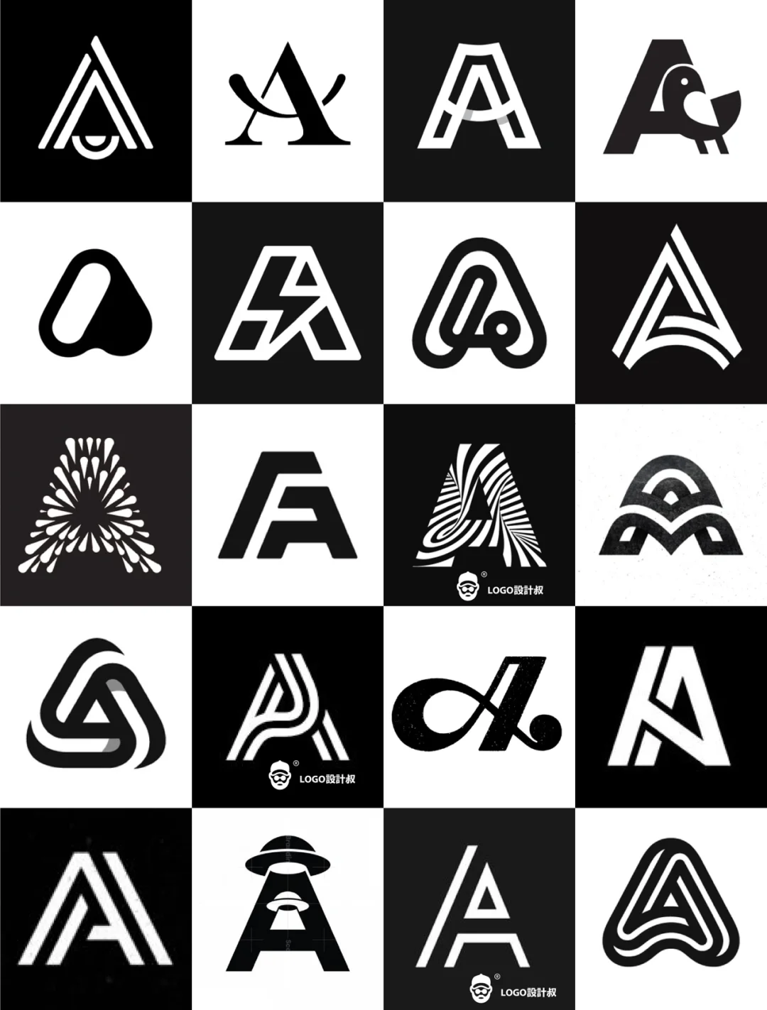 灵感采集❤️300个字母A元素图形logo设计分享