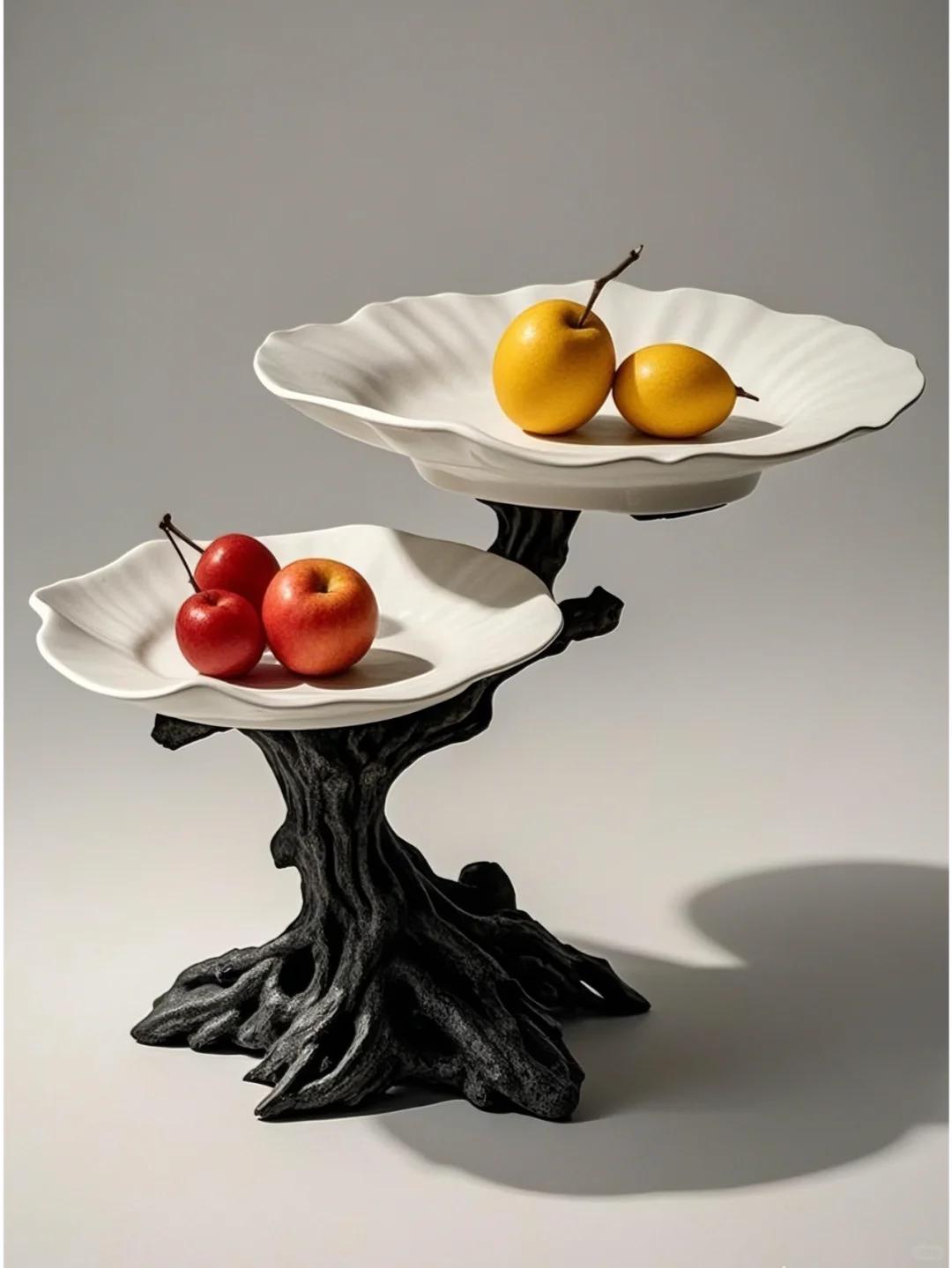 AI生活创意04/999：树韵陶艺果盘