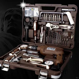 家用五金工具箱套装锂电钻工具家庭维修工具